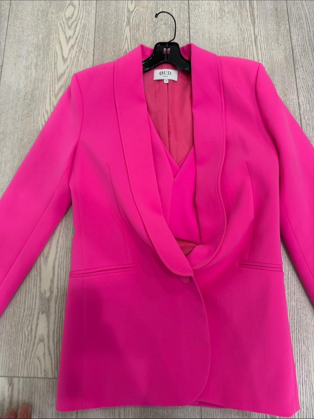Fuchsia Draped Shawl Collar Blazer